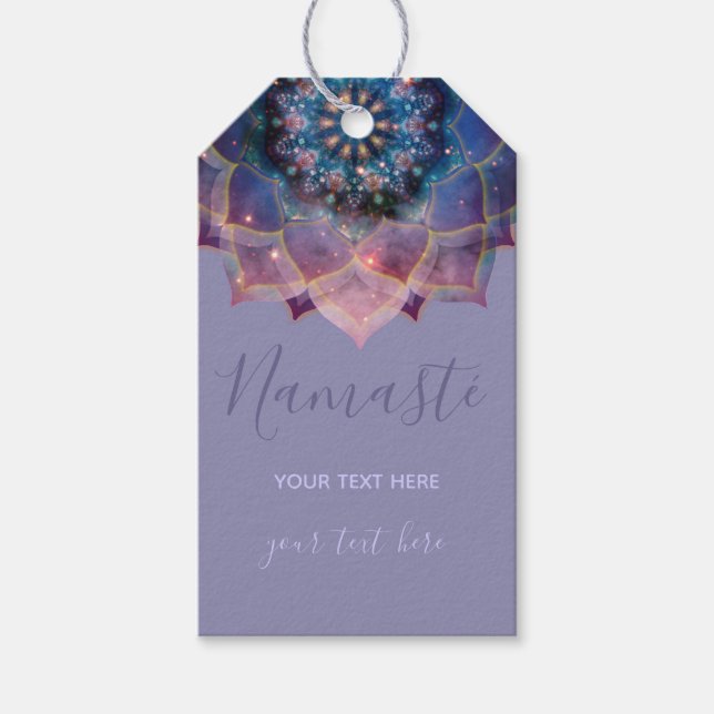 Etiquetas Para Regalos Boho Nebula Bloom | Diseño de Mandala (Anverso)
