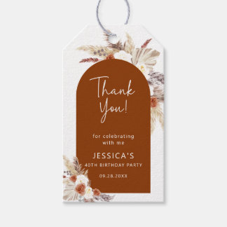 Etiquetas Para Regalos Boho Pampas Grass Terracotta Cumpleaños Gracias