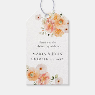 Etiquetas Para Regalos Boho Peach & Blush Floral Wedding Gift Tags