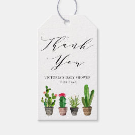 Etiquetas Para Regalos Boho Potted Cactus Baby Shower Gracias