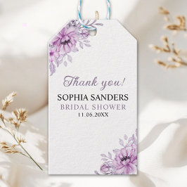 Etiquetas Para Regalos Boho Purple Floral Bridal Shower Stationery