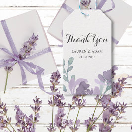 Etiquetas Para Regalos Boho Purple Watercolor Floral Boda