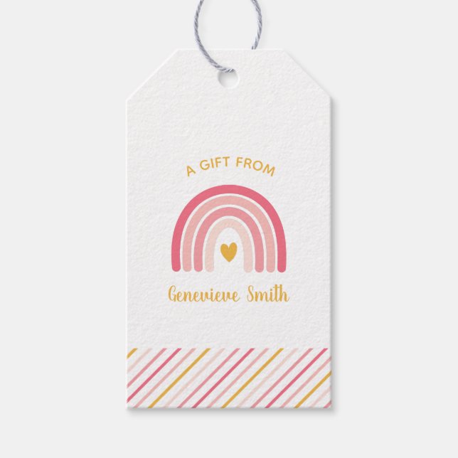 Etiquetas Para Regalos Boho Rainbow (Anverso)