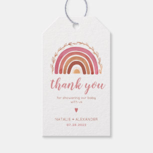 Etiquetas Para Regalos Boho Rainbow Baby Shower Gracias a ti por las etiq