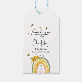 Etiquetas Para Regalos Boho Rainbow con Sunflowers Baby Shower