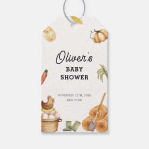 Etiquetas Para Regalos Boho rústico de Baby Shower de pollo cultivado loc