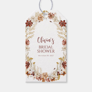 Etiquetas Para Regalos Boho Rústico Floral Borgoña Despedida de Soltera P