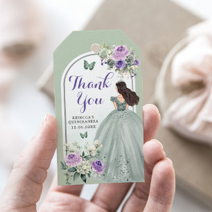 Etiquetas Para Regalos Boho Sage Lilac Rosas Chica 15 Años Gracias