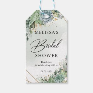 Etiquetas Para Regalos Boho suculento flores verde oro Bridal Shower
