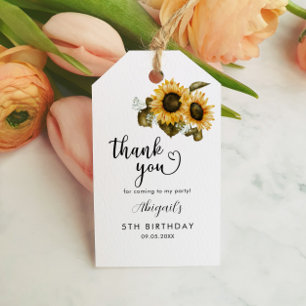 Etiquetas Para Regalos Boho Sunflower Birday Party