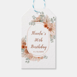 Etiquetas Para Regalos Boho Terracotta Pampas Grass