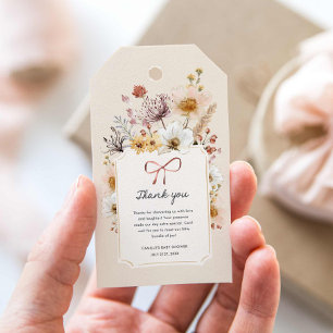 Etiquetas Para Regalos Boho Wildflower Baby Shower Gracias