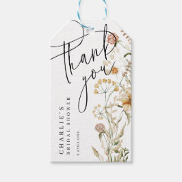 Etiquetas Para Regalos Boho Wildflowers Watercolor Ducha Escolar Mínima D