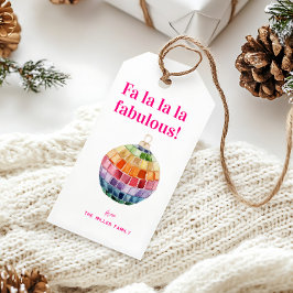 Etiquetas Para Regalos Bola de discoteca de Navidad Kitsch | Fa La La La