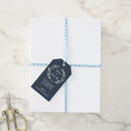 Etiquetas Para Regalos Bolsa de bienvenida de boda con hojas de acuarela 