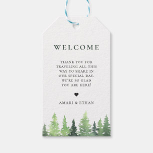 Etiquetas Para Regalos Bolsa de Bienvenida de los Árboles Forestales Rúst