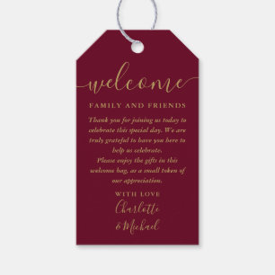 Etiquetas Para Regalos Bolsa de bienvenida de regalo de boda en color bur