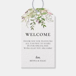 Etiquetas Para Regalos Bolsa de bienvenida del Boda Botánico de Flor silv