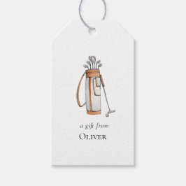 Etiquetas Para Regalos Bolsa de golf acuarela Golfistas 