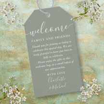 Bolsa de la cesta de bienvenida de Sage Green Wedd