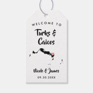 Etiquetas Para Regalos Bolsas de bienvenida para Bodas de Turcas y Caicos