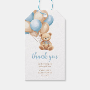 Etiquetas Para Regalos Bolsas de Favor Baby Shower para Boho Blue Balloon
