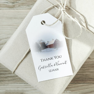 Etiquetas Para Regalos Bolsas de Favor de Boda de Invierno cubiertas de N