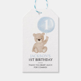 Etiquetas Para Regalos Bolsas de Favor del Primer Cumpleaños del Oso y el