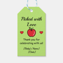 Etiquetas Para Regalos Bolsas de Favor para Baby Shower de Manzana