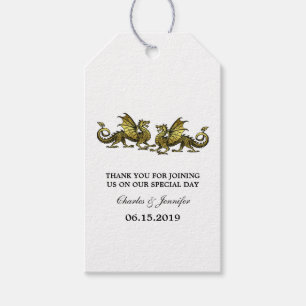 Etiquetas Para Regalos Bolsas de regalo Boda de Dragones Elegantes de Oro