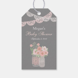 Etiquetas Para Regalos Bolsas de regalo de Baby Shower Gris rosa dulce Ma
