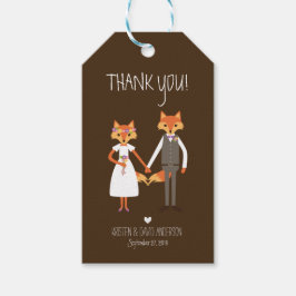 Etiquetas Para Regalos Bolsas de regalo de Boda de los Foxes Woodland Whi