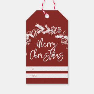 Etiquetas Para Regalos Bolsas de regalo de Wreath para Feliz Navidad