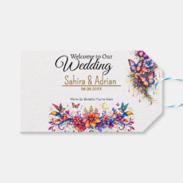 Etiquetas Para Regalos Bolso de regalo floral de mariposas - Personalizac