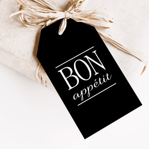 Etiquetas Para Regalos BON APPETIT Black Food Quote