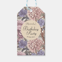 Bonito cumpleaños lindo rosa morado botánico