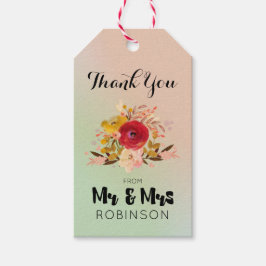 Etiquetas Para Regalos Bonito Floral Watercolor Bouquet Boda Gracias