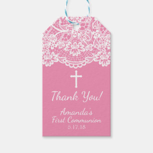 Etiquetas Para Regalos Bonito PInk Vintage Lace First Community Gift Etiq