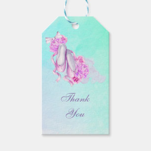 Etiquetas Para Regalos Bonito Pink Watercolor Ballet Shoes Gracias