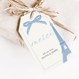 Etiquetas Para Regalos Bonjour Bébé Blue Paris Eiffel Baby Shower Favor