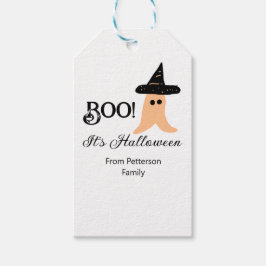 Etiquetas Para Regalos Boo, es Halloween de naranja de apellido fantasma