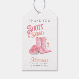 Etiquetas Para Regalos Boots & Bubbly Western Cowgirl Pink Brillain