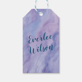 Etiquetas Para Regalos Borde de mármol púrpura