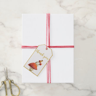 Etiquetas Para Regalos borde de Relieve metalizado dorado, hongos y abeja