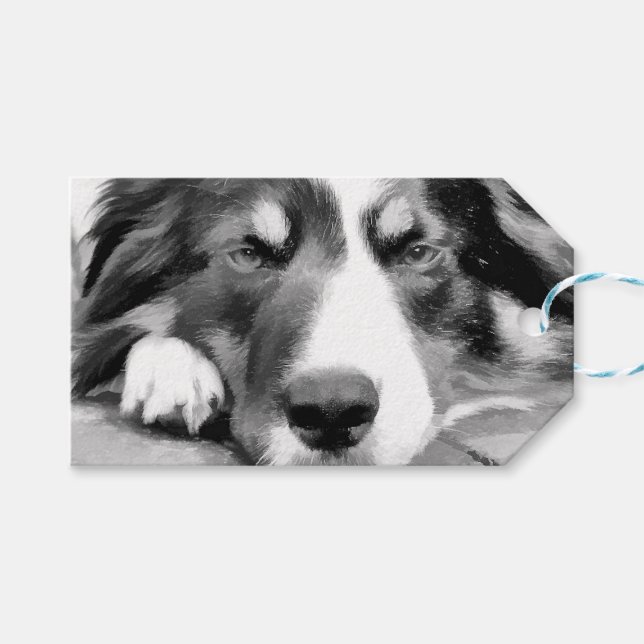 ETIQUETAS PARA REGALOS BORDER COLLIE (Frente (Horizontal))