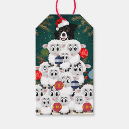Etiquetas Para Regalos Border Collie Sheep Herding Christmas Tree