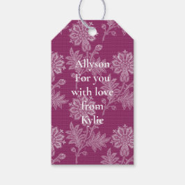 Etiquetas Para Regalos Borgoña Floral Lace Bridal Shower