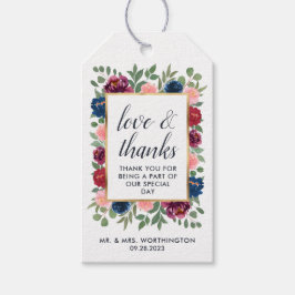 Etiquetas Para Regalos Borgoña Rubor Navy Marsala Favor de la Boda de Oro