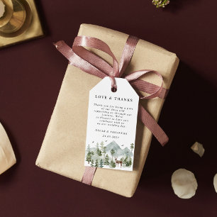 Etiquetas Para Regalos Bosque acuático Árboles Y Cervezas