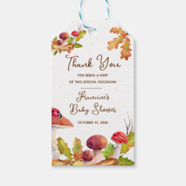 Etiquetas Para Regalos Bosque, bosque de otoño, ducha de bebé de hongos